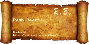 Raab Beatrix névjegykártya